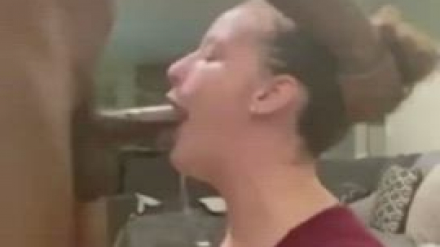 Homemade housewife gets her mouth fucked by Big black cock
