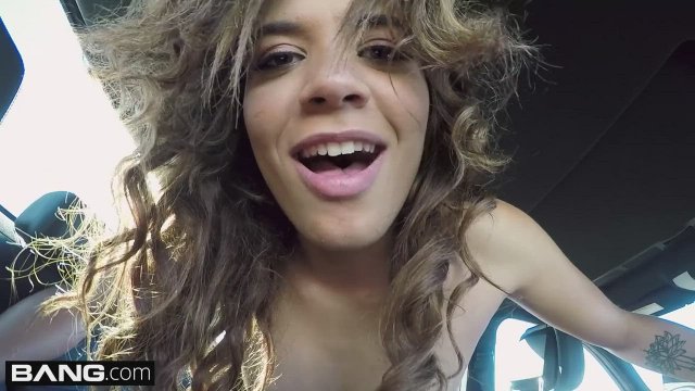 Young girl amateur Eve Ellwood POV car fuck