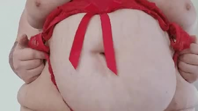 I hope you enjoy the way Mommy's big belly and tits jiggle in her new red linge