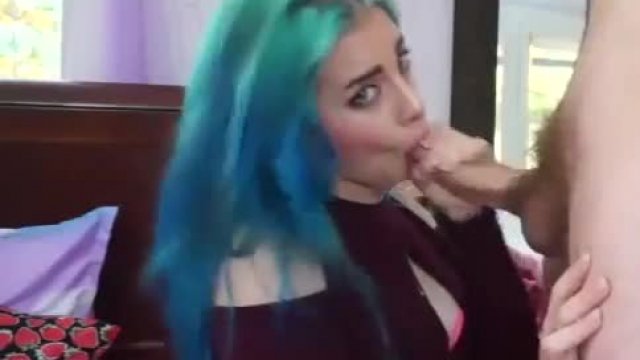 Blue Haired Lady Makes Him Cum - Jenna Tsukino