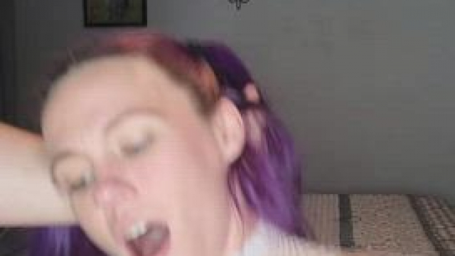 Mouth open and tongue out like the good lady I am