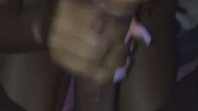 Ebony young girl eats up cum