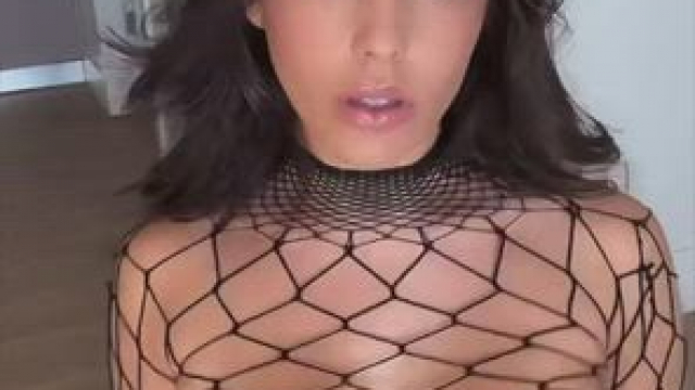 Big tits in fishnet