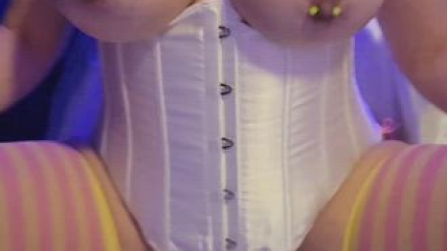 sexy white corset huge titties