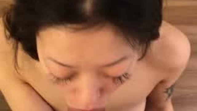Tiny Asian tries to fit Big White Cock down her throat