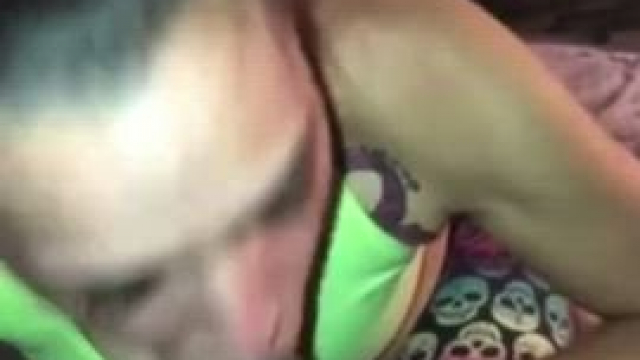 Freak gets down on a huge penis and enjoys a load down her throat