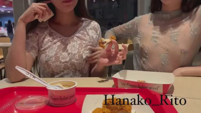 Wearing see through tops at KFC with my best mate [F]
