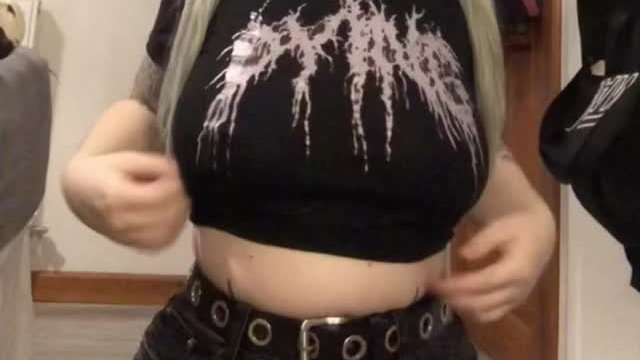 It’s hard to squeeze them in this slight crop top! who likes titty drops?