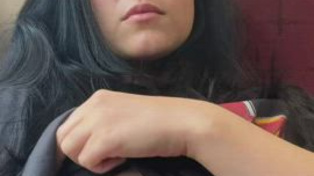 Tiny tits on the train