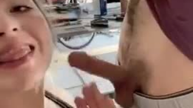 Whore takes a load and swallows it