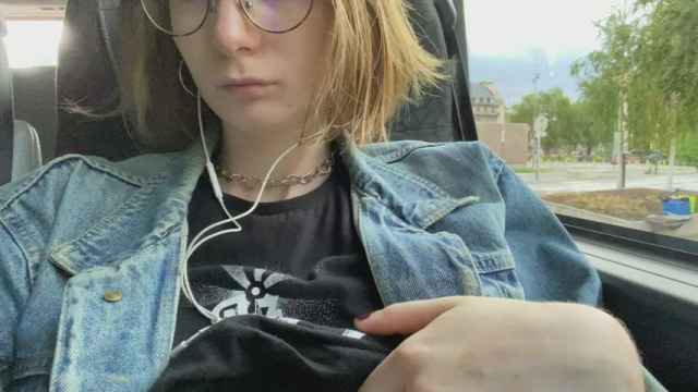 Guess I'm the nerdy chick showing her tits on the bus [gif]