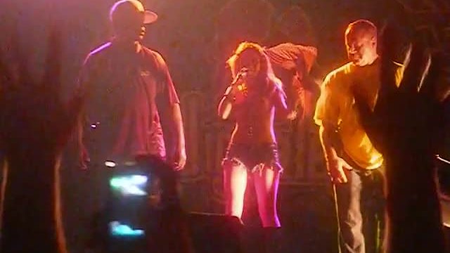 Myspace Celeb Tila Tequila Takes of Her Top on Stage While Being Pelted with