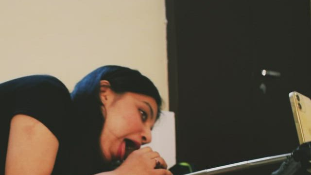 Beauty showing her skills