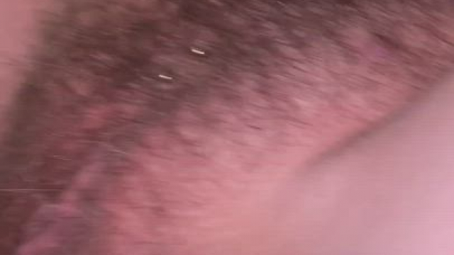 Creampie running out of my hairy pussy