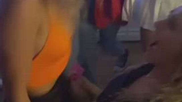 Aussie chick performs lap dance at a party