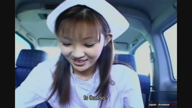 Japanese Nurse Giving A Fellatio Examination In A Car