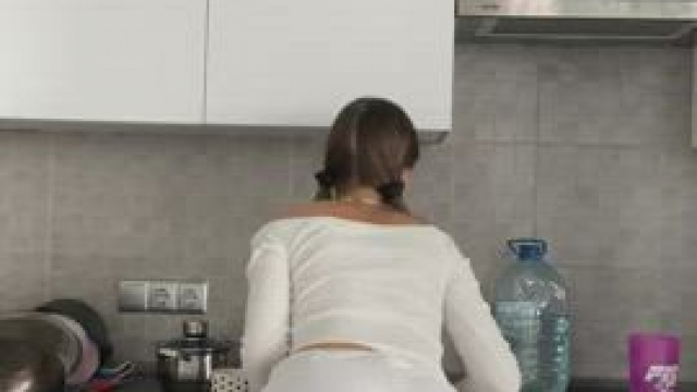 Cleaning the table before you fuck me on it