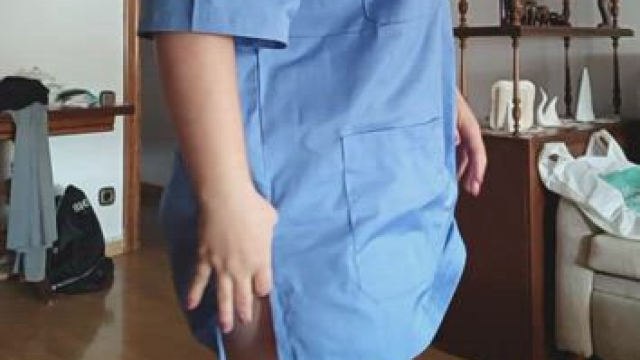 Are you interested in a busty nurse wearing scrubs?