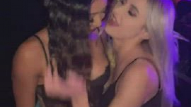 Whores kissing and licking in the club [GIF]