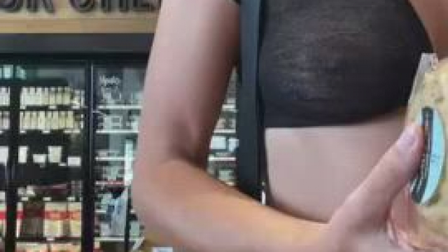 Sexy blonde flashing