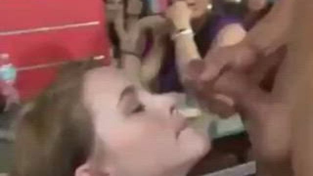 Young girl Lady Gets Facial In Front Of Her Partners