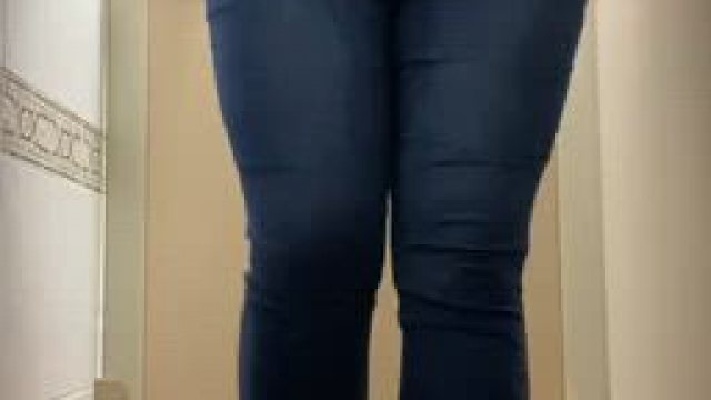 Tall and thick whore showing off in public toilets