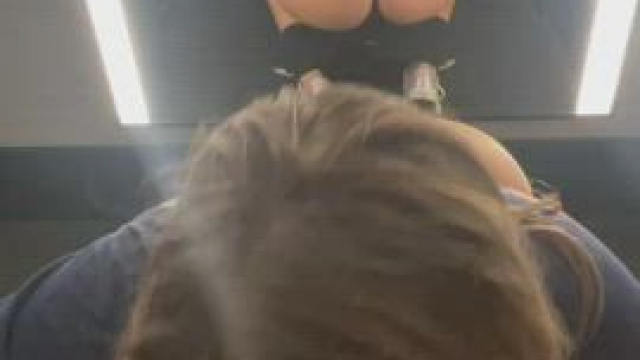 Hubby let me suck a workers penis while I was trying on Astros gear.