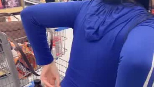 Hot lady in supermarket