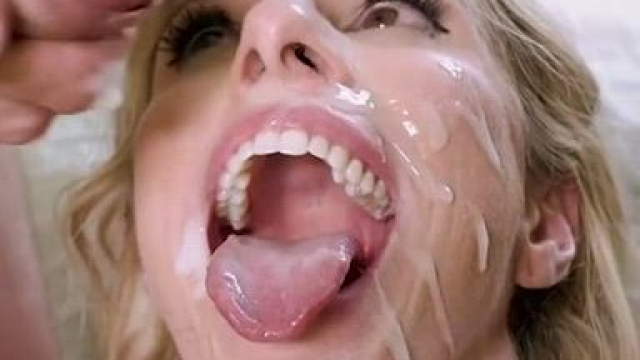 Cougar Cory Chase taking a dirty double facial cumshot