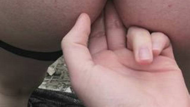 My mate stuck his finger in my pussy outside :3