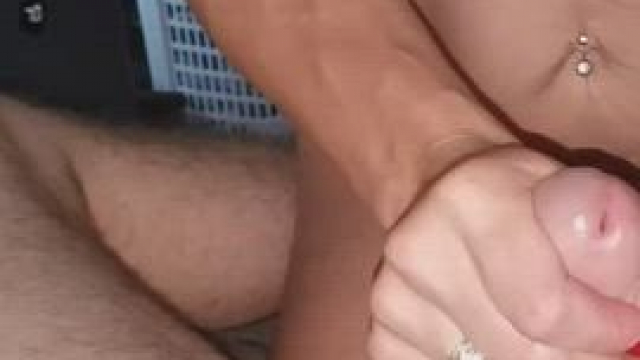 handjob by huge tits woman