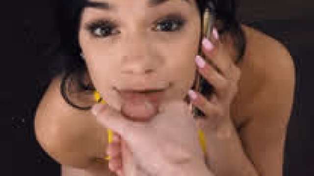 Cutie takes cum whilst on the phone