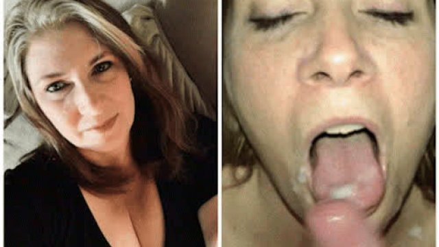 Milf before and after cum in her mouth oral