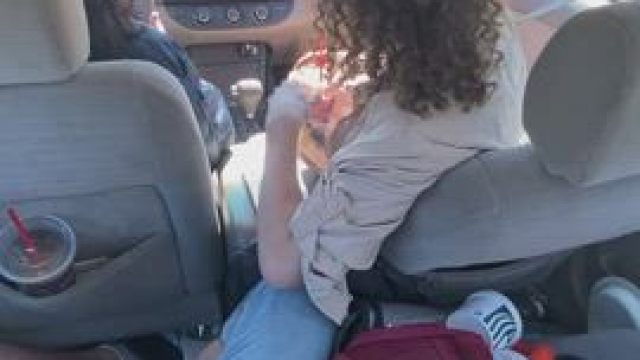 Mom loves touching me in the back seat… the driver has no idea! [mf] cougar