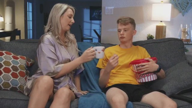 Mother loves my popcorn