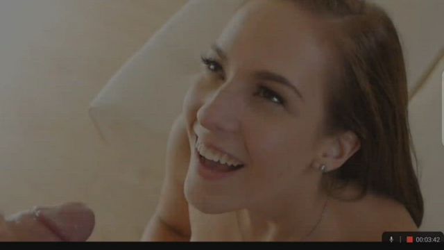 Cuty girl gets a facial cumshot !
