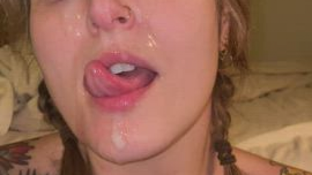 The aftermath of a big load on my face